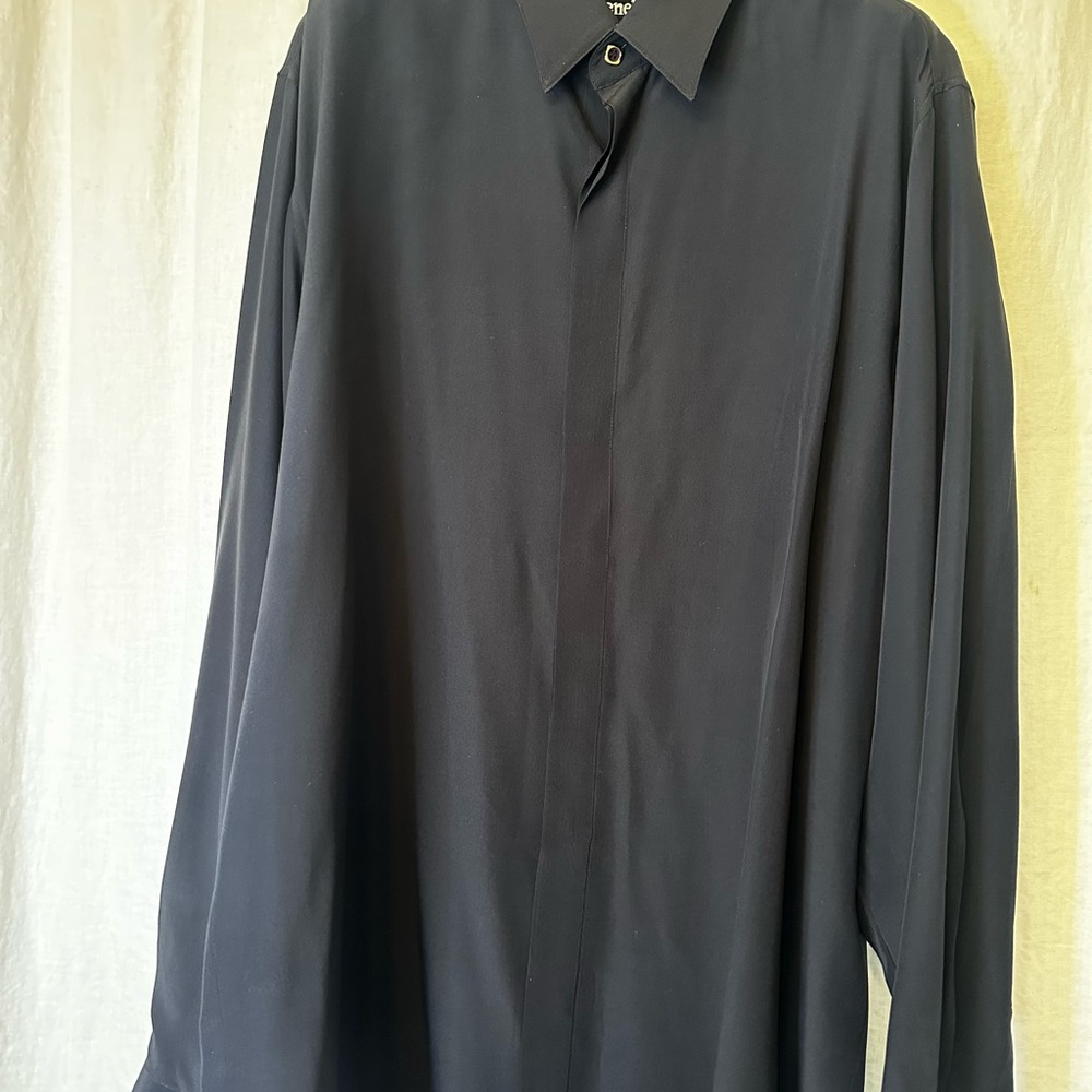 Men's Classic Black Silk Genelli Shirt